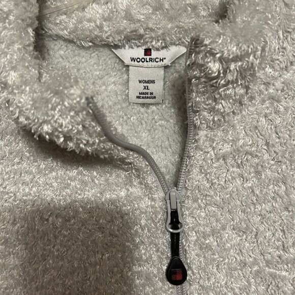 Woolrich Women’s XL Polartec Fleece Pullover Jacket In Light Gray - Picture 4 of 7